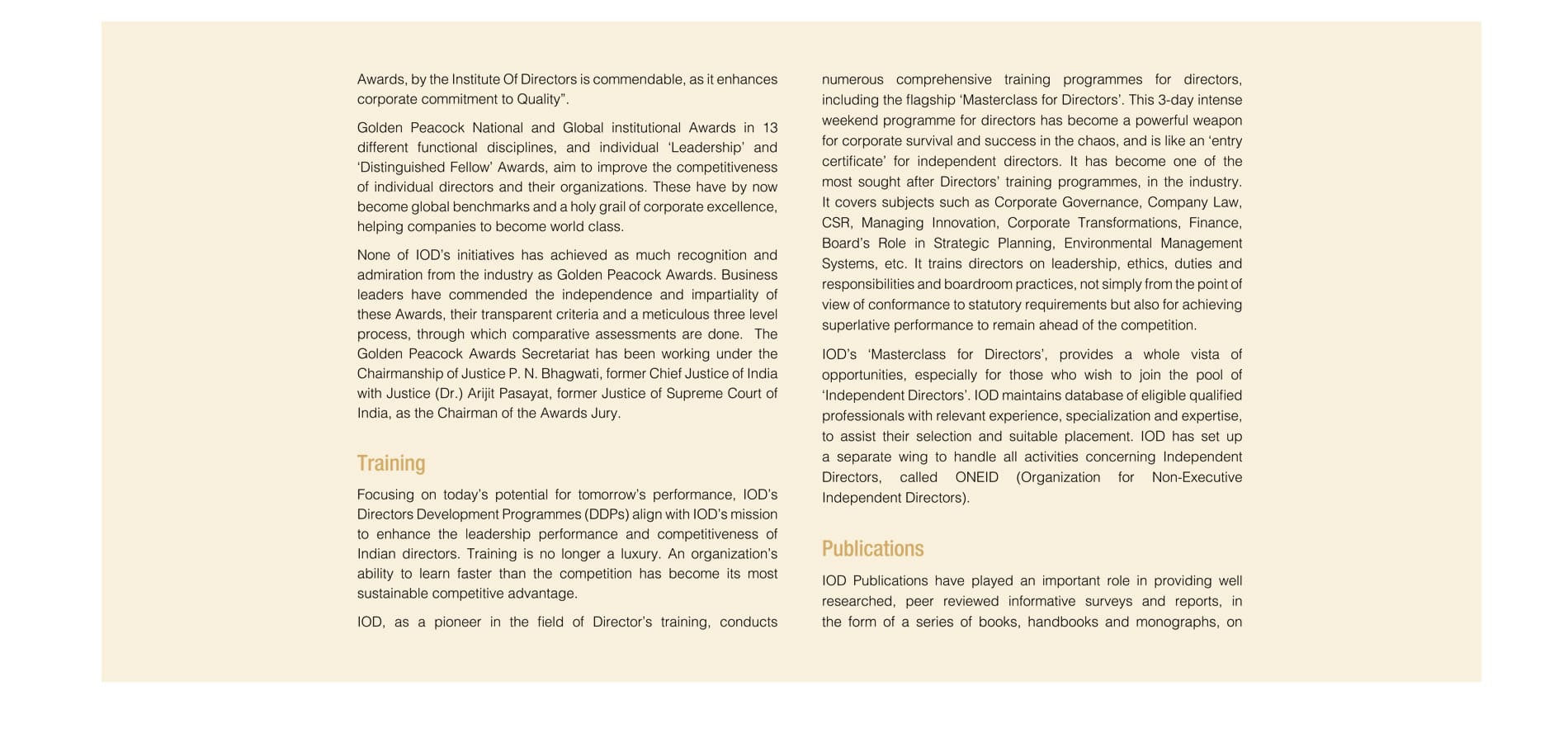 Institute of Directors Journey