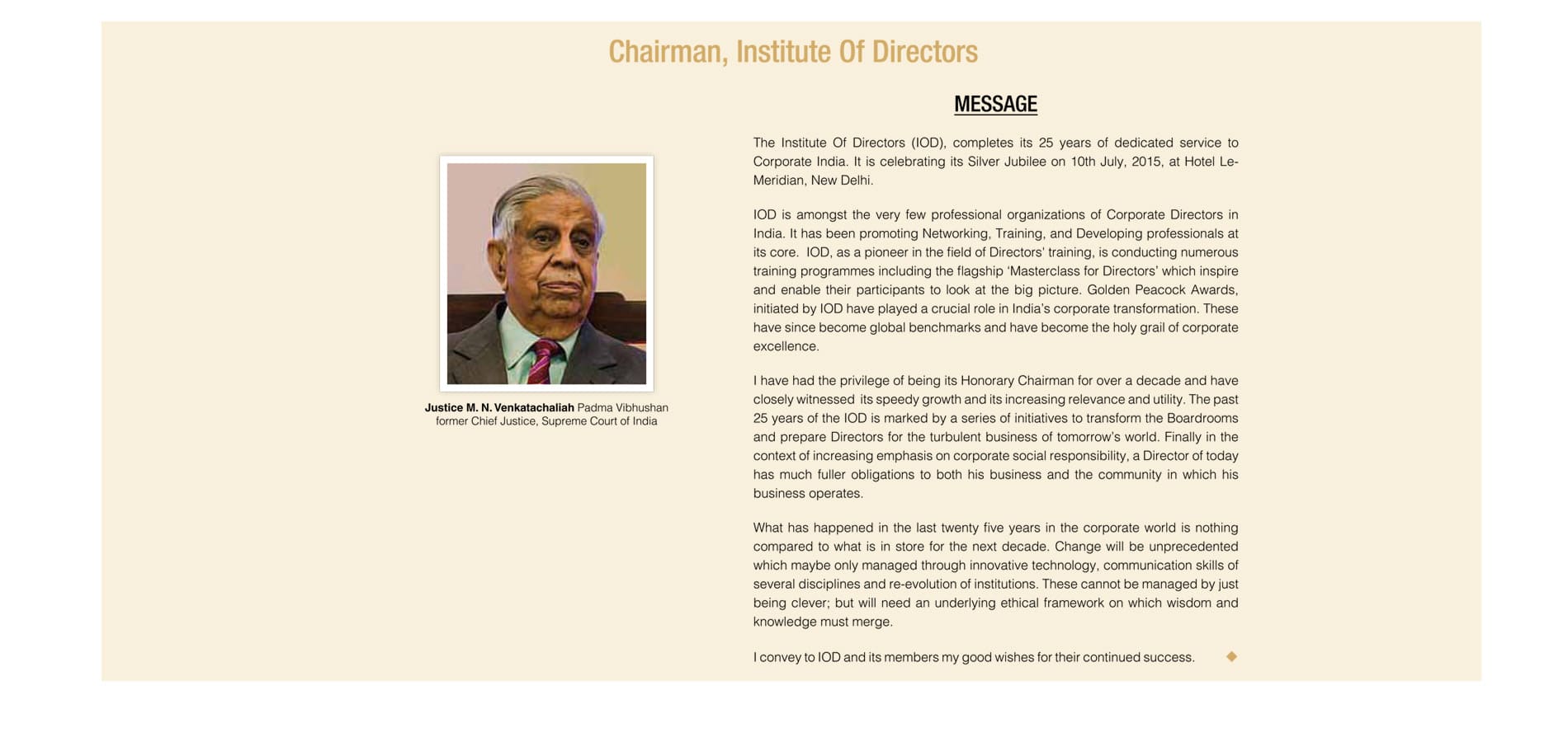 Institute of Directors Journey